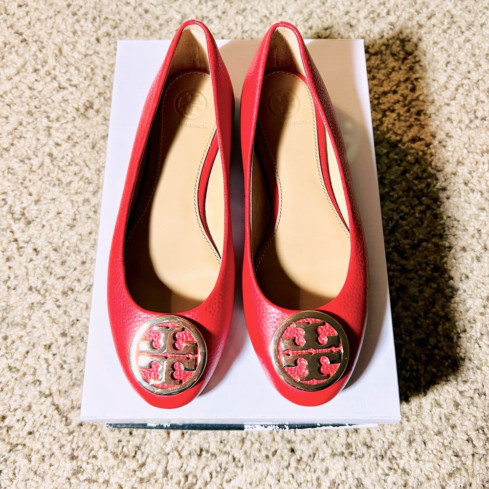 NEW without BOX Tory Burch Ballerina Flat Shoes size 6.5 - Red  ❤️❤️❤️